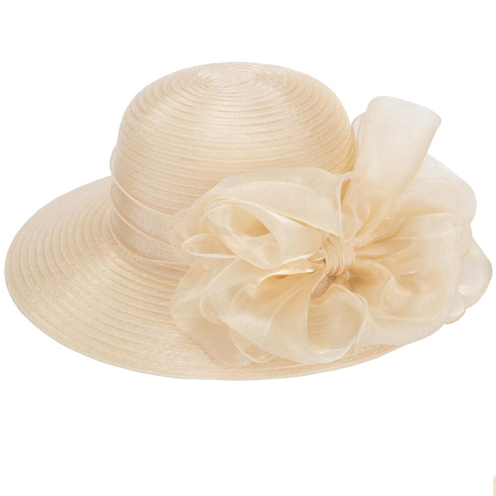 3693 Women Organza Kentucky Derby Hat With Bow Fascinators Bucket For Tea